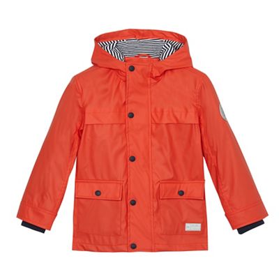 Boys' dark orange rubberised coat